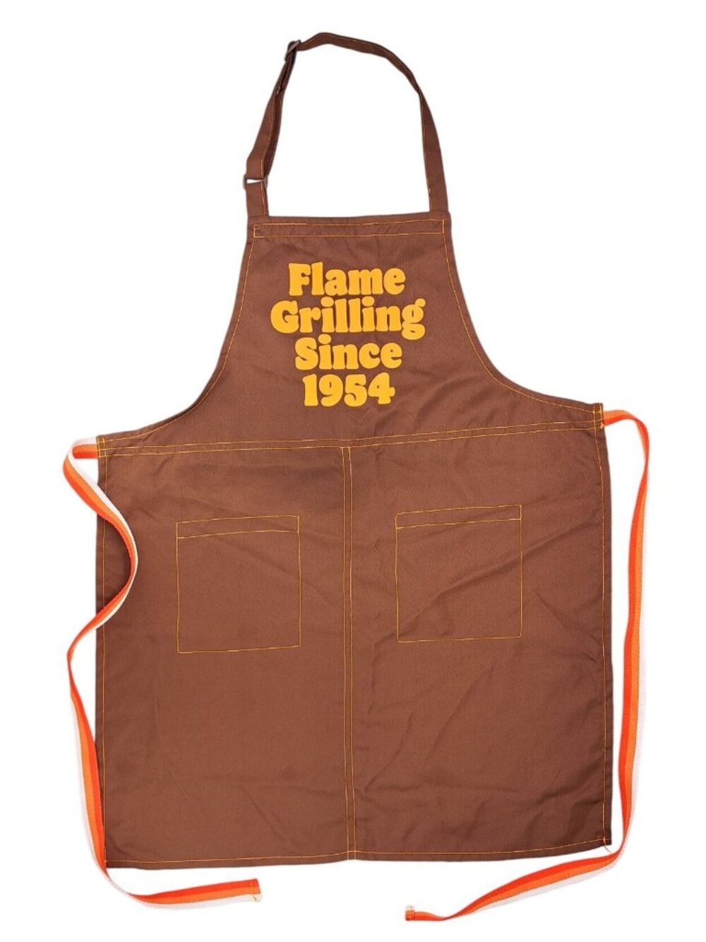 Burger King Employee Apron Flame Grilling Since 1954 Brown Orange Official Crew